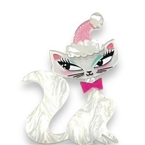 New”Swanky Pinkmas Kitty” Brooch by Miss Fluff x Lipstick & Chrome